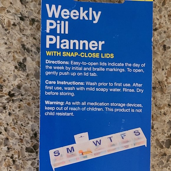CVS Health Weekly Medium Size Pill Planner with Snap-Tight Lids - Picture 3 of 5